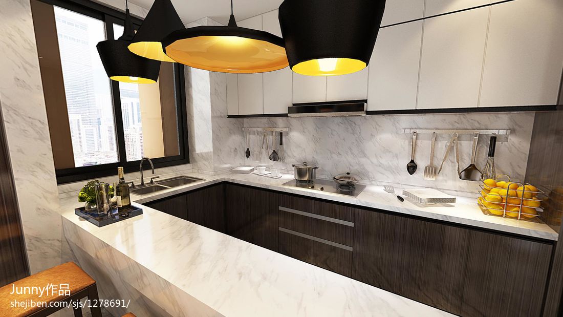 现代厨房点睛之笔 酒店式公寓吊顶与吊灯设计全解析
